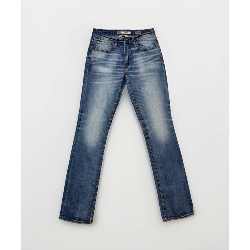 BKE Jake Jeans Mens 32XLx35 Straight Leg Blue Denim Distressed Medium Wash